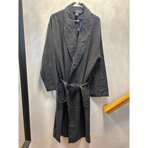 Polo Ralph Lauren Mens Pinstripe Robe S/M Gray 100% Cotton